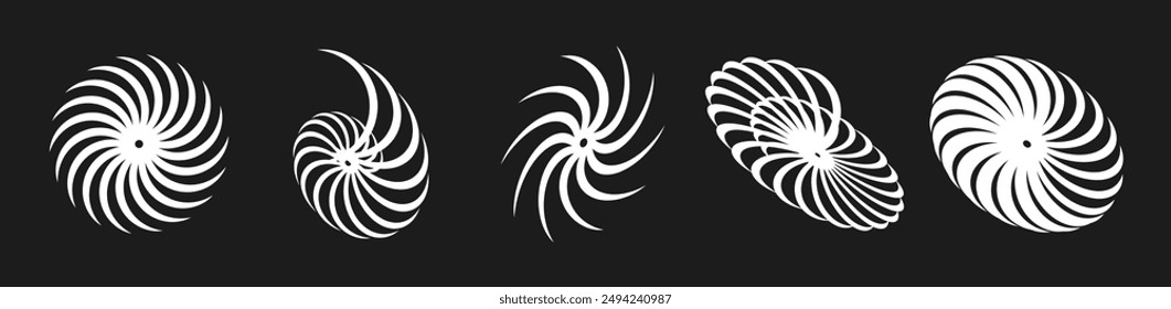 A set of impossible shapes. Optical illusion. Abstract shapes. Minimal geometric logo. Vector illustration EPS 10