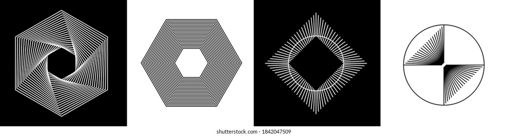 Conjunto de formas imposibles. Ilusión óptica.Logo geométrico mínimo. Ilustración del vector EPS 10