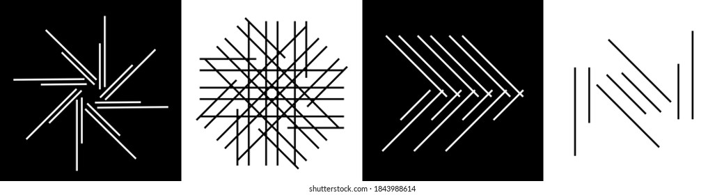 Set of impossible shapes. Optical Illusion.Minimal geometric logo. Vector illustration EPS 10