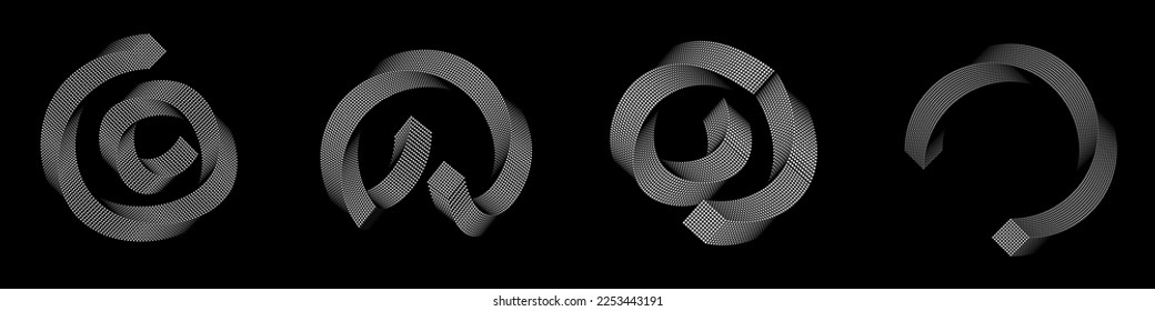 Set of impossible shapes. Optical Illusion.Minimal geometric logo. Vector illustration EPS 10