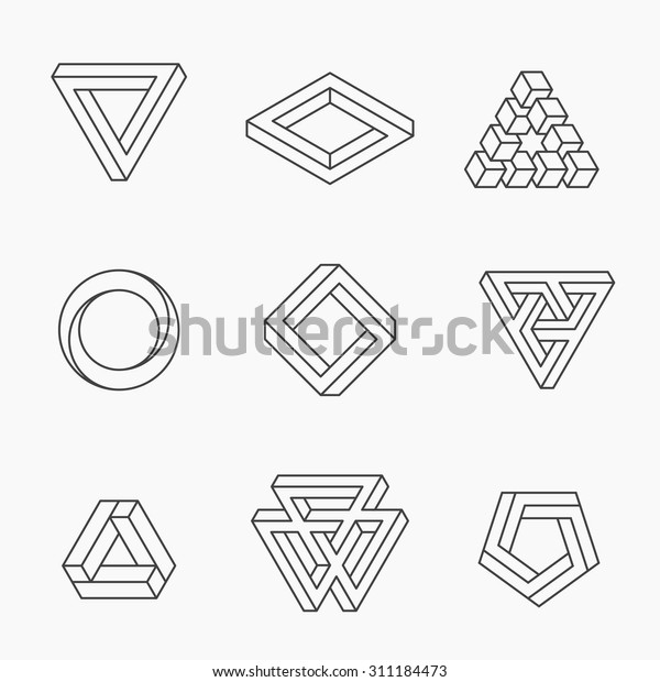 Set Impossible Shapes Vector Line Design Stock Vector (Royalty Free ...