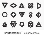 Set of impossible shapes, vector, un-expanded strokes, EPS 10