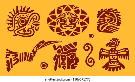 Set of Inca ethnic characters