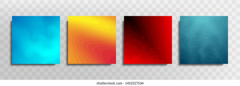 The set includes abstract background images with gradients in the form of square and bright colors.