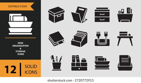 The set includes magazine holder sticky notes and label holder icons ideal for highlighting note taking quick reminders and categorized storage within productivity tools planning dashboards and workspace systems