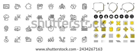 Set of Inclusion, Fraud and 24h service line icons for web app. Design elements, Social media icons. Online voting, Delivery report, Loan percent icons. Vector