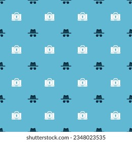 Set Incognito mode and Laptop and lock on seamless pattern. Vector