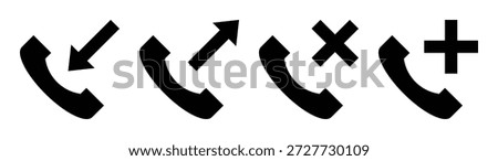 Set Incoming, Outgoing, Missed Call Phone Icon. Answer And Decline Phone Call Buttons Stock Vector. 