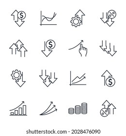 set of Increase and Decrease elements symbol template for graphic and web design collection logo vector illustration