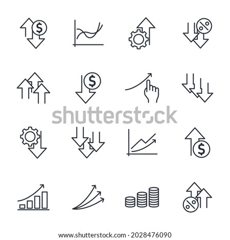 set of Increase and Decrease elements symbol template for graphic and web design collection logo vector illustration