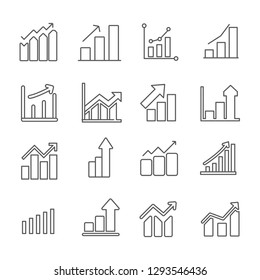 Set of increase Related Vector Line Icons. Contains such Icons as growth, 
development, gain, upgrowth, up arrow and etc. - Vector 