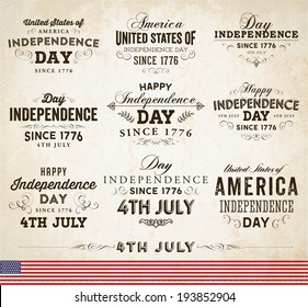 Set of Independence Day Labels for Holiday Design