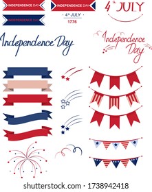 Set of independence day. Vector icons.