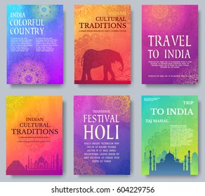 Set of Indian country ornament illustration concept. Art traditional, poster, book, poster, abstract, ottoman motifs, element. Vector decorative ethnic greeting card or invitation design background.