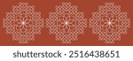 Set of Indian folk art pulli kolam. editable home decor patterns.