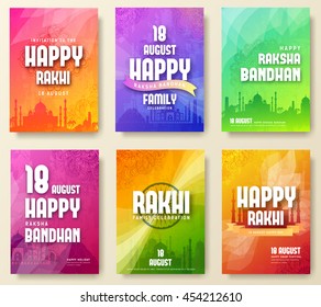 Set of Indian rakhi in english translate festival ornament. Art traditional, book, poster, abstract, ottoman motifs, element. Vector decorative ethnic greeting card or invitation design background