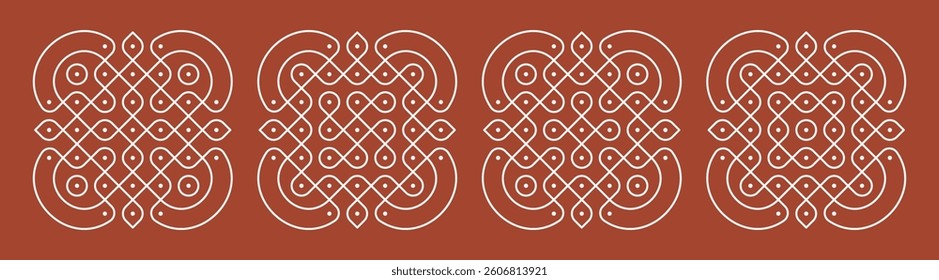 set of Indian traditional folk art vector illustration. home decor patterns. 