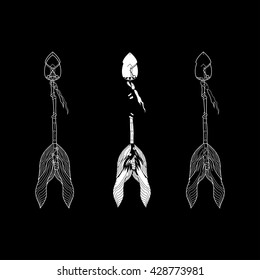 Set of indian warrior arrows.