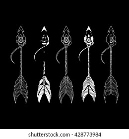Set of indian warrior arrows.