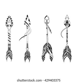 Set of indian warrior arrows.