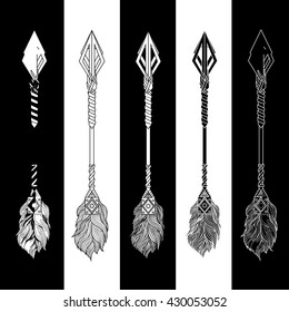 Set of indian warrior arrows.