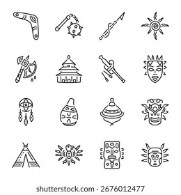 Satz von Linearen Symbolen für indigene Kunst 

