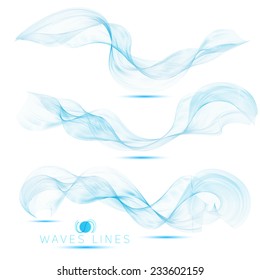 set individual beautiful blend massive waves abstract background vector for design