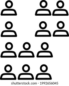 Set of individual and group person half body symbol icons for your business.