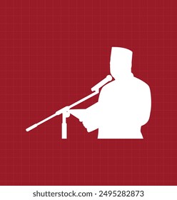Set of Indonesia Independence Day, Hero Statue, Monument, Independence Day Celebrate in Silhouette. Vector illustration.