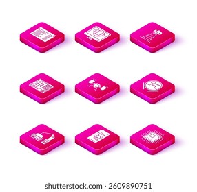 Set Industrial machine robotic robot arm hand, Drone flying with action camera, Processor microcircuits CPU, Robot vacuum cleaner, Antenna and Bot icon. Vector