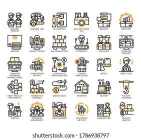 Set of industrial process thin line and pixel perfect icons for any web and app project. 