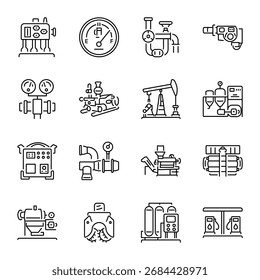 Conjunto de iconos de estilo de línea de herramienta de Industrial 

