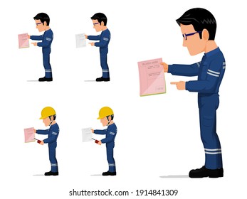 un grupo de trabajadores industriales tiene algún documento