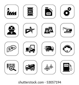 Set of industry icons, BW series