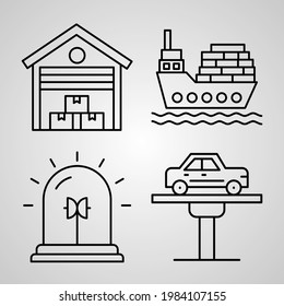 Set of Industry Icons Vector Illustration Isolated on White Background
