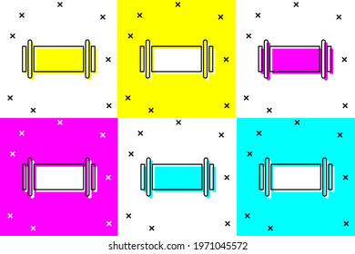Set Industry metallic pipe icon isolated on color background.  Vector Illustration