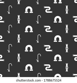 Set Industry metallic pipe, Industry pipe and valve, Water tap and Industry metallic pipe on seamless pattern. Vector