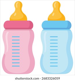 Set of infant nipples feeding vector graphic