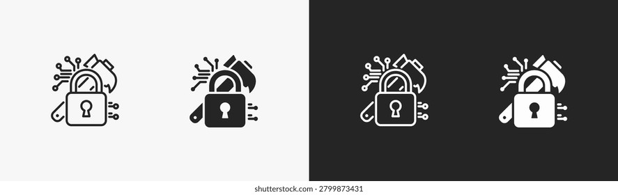 Set of infiltrate icon in black and white collection