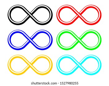 Set  Infinite Loop  Icon   is on a white background.abstract.logo