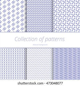 Set infinite pastel backgrounds. Vintage abstract patterns with repeating elements. Simple graphic backdrop. Vector illustration.
