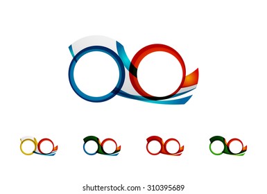 Set of infinity concepts, loop logo designs. Modern color flowing wave design on white