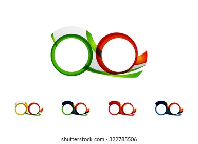 Set of infinity concepts, loop logo designs. Modern color flowing wave design on white