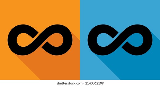 Set of Infinity geometric icon, mathematical tattoo symbol, endless abstract shape vector illustration modern sign .