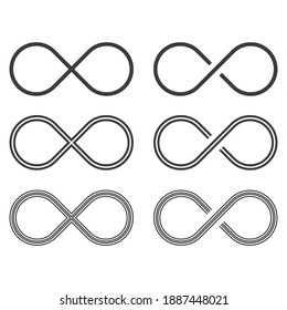 Set of Infinity icon. Vector illustration in flat design