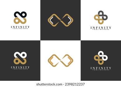 Satz an unendlichem Logo-Design mit modernem Konzept und Premium VektorVektorgrafik