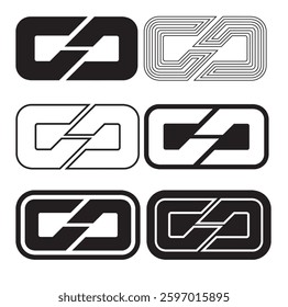 Set of Infinity logo icon Simple flat black infinity symbols. Design elements for unlimited infinity