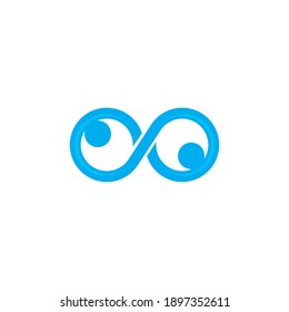set of infinity people logo vector icon illustration design 