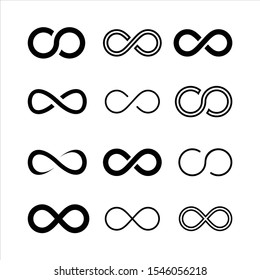 set Infinity symbol icons vector illustration
