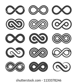 Set of infinity symbol vector images